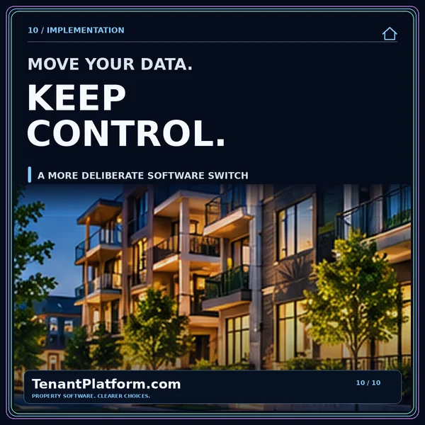 Property software migration: a practical implementation plan — apartment typography card